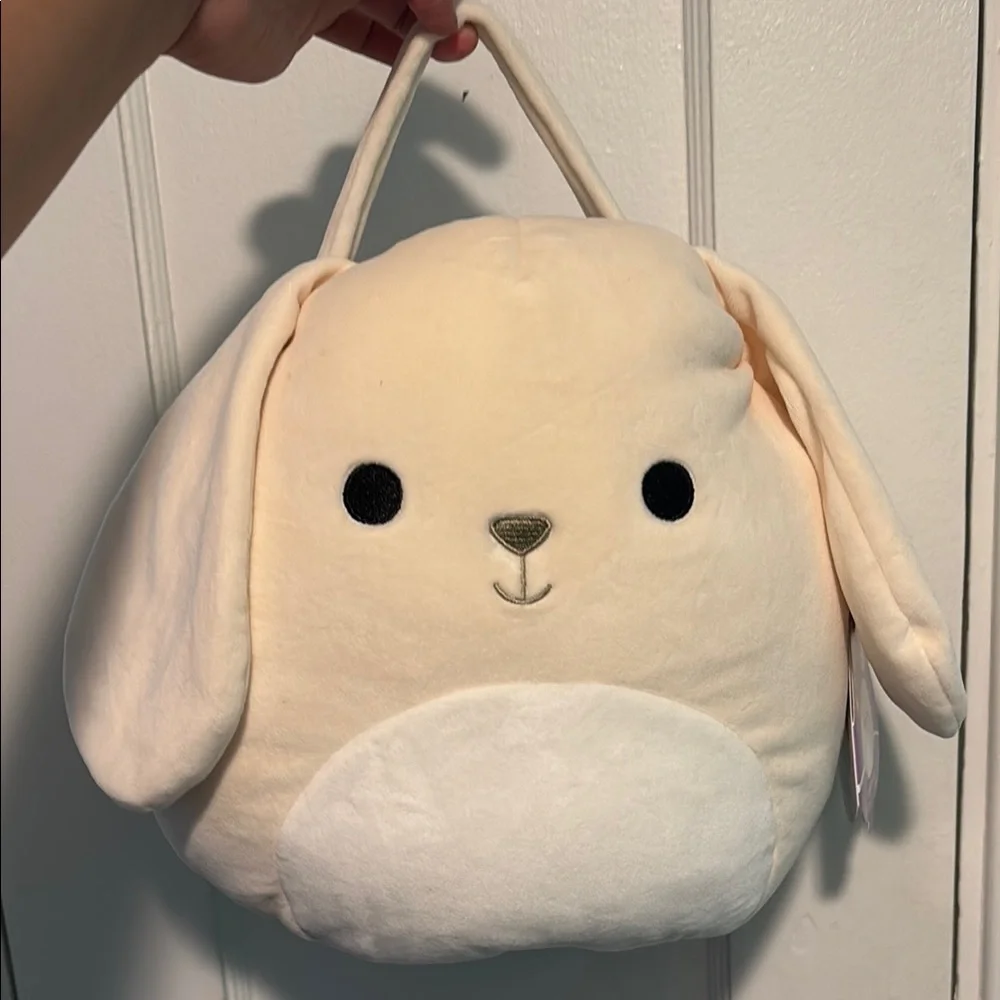 Plush Bunny Pet Toy - Cream and White